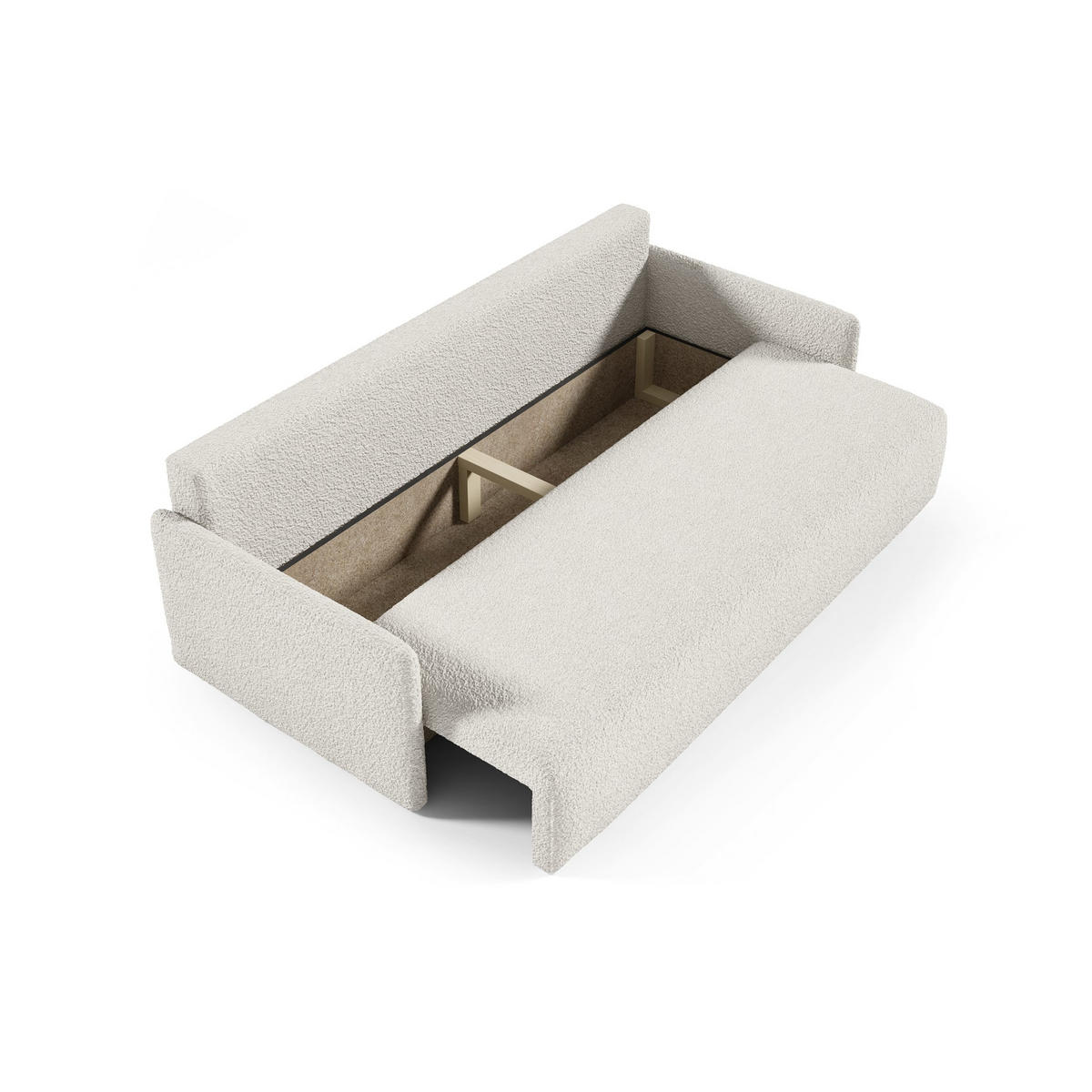 SOFA aus Bouclé-Stoff Femmo 4 Sitzer, Weiß - Weiß, Textil (86/91/205cm) - Fedve