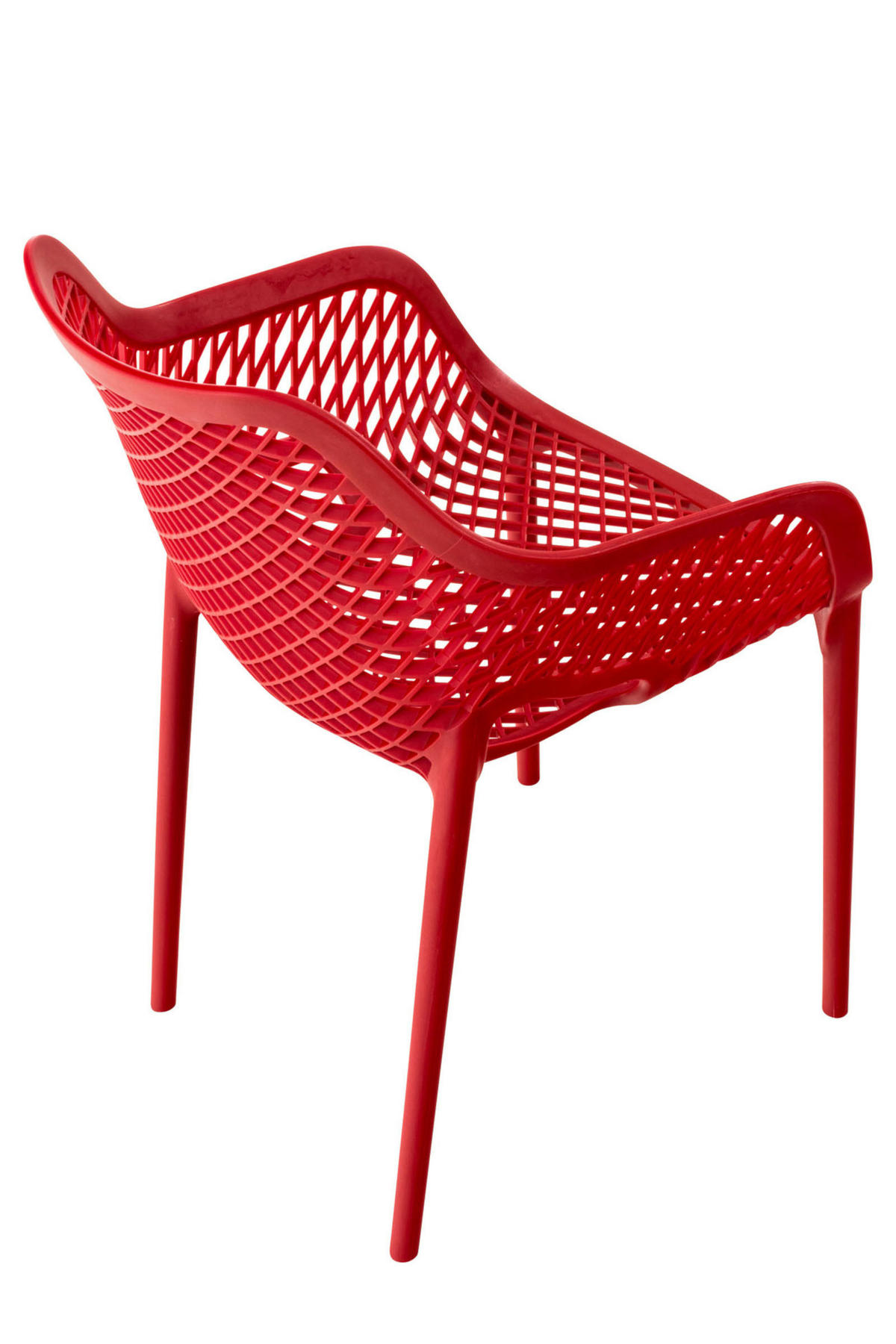 GARTENSTUHL 4er Set Kunststoff rot - Rot, Kunststoff (57/81/60cm) - CLP
