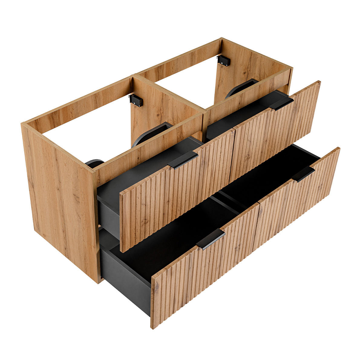 WASCHTISCHUNTERSCHRANK 120.4cm Adriel Holz in Eichenoptik - Braun, Holzwerkstoff (120.4/57/46cm) - Petits-meubles