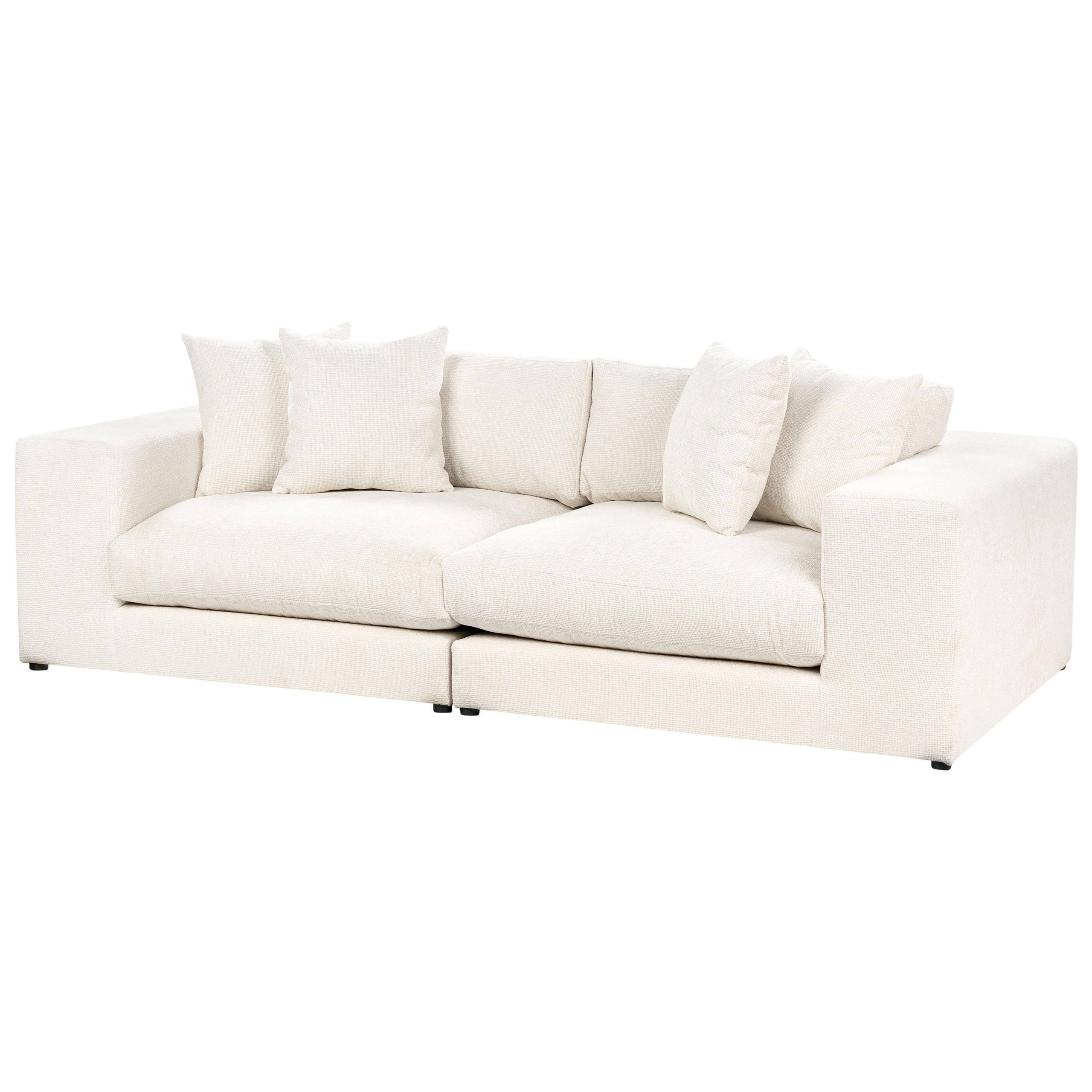 3-SITZER-SOFA cremeweiß mit Kissen Glorvika II - Weiß, Textil (240/58/120cm) - Beliani