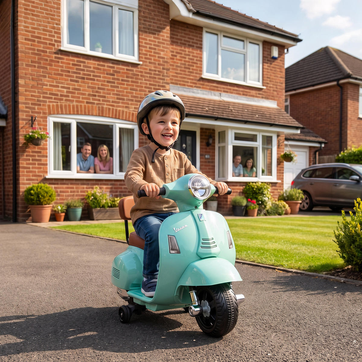 KINDERMOTORRAD Kunststoff Stahl Grün - Grün, Kunststoff (66.5/38/52cm) - AIYAPLAY