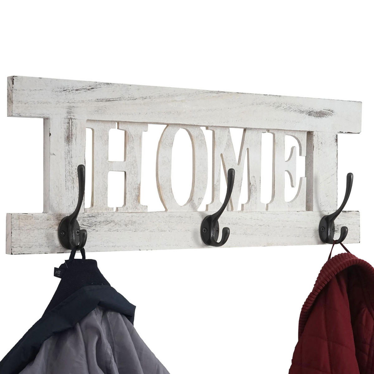 WANDGARDEROBE HOME SHABBY-LOOK Cremeweiß - Weiß, Holz (55/21/7cm) - Jamb