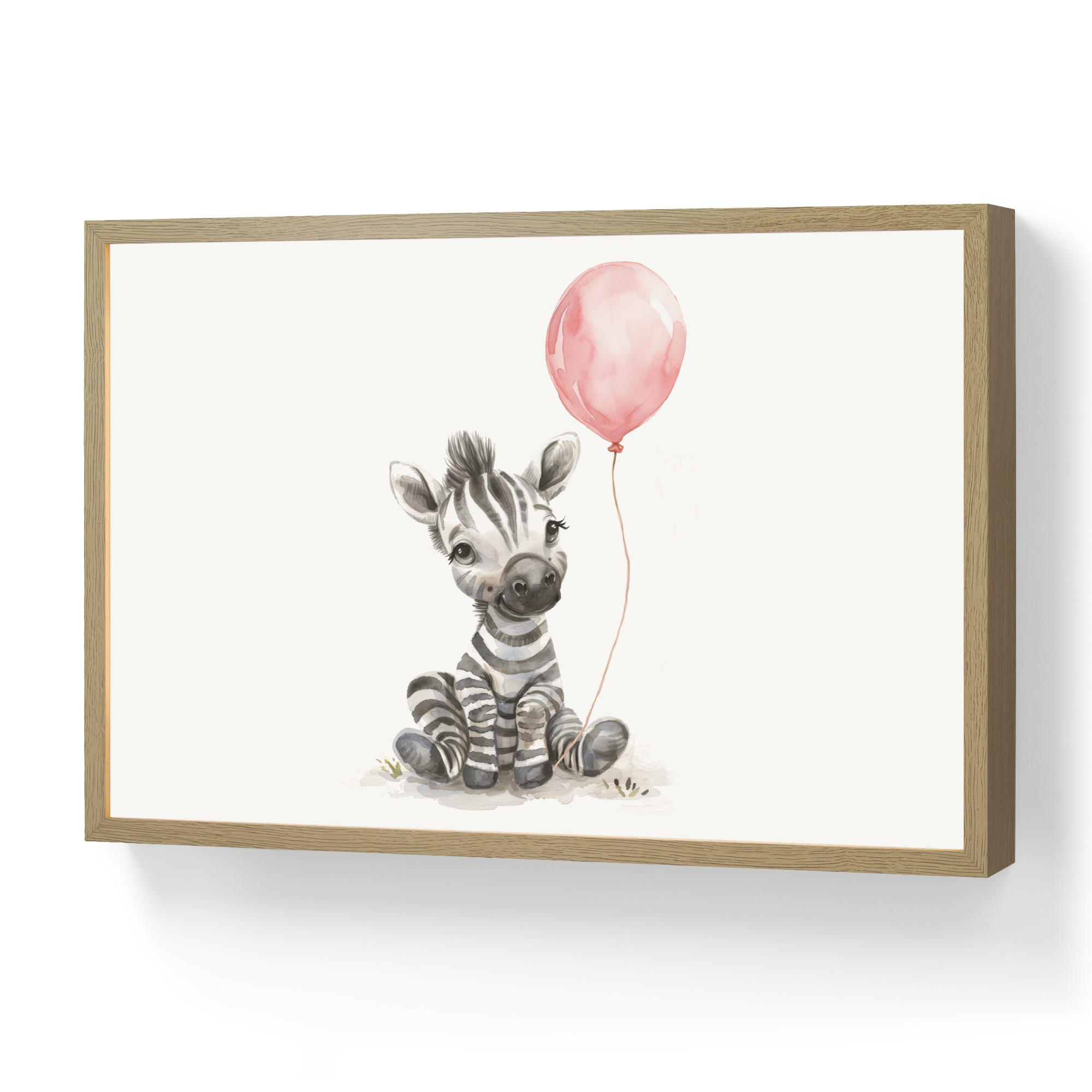 OnlyWow DOBÍJECÍ NOČNÍ LAMPIČKA Zebra - Dítě - Zvířata - Růžový balónek 60x40 cm