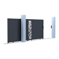 SCHIEBETOR - 384cm x 4.5cm - Aluminium - anthrazitgrau - LABRIT II - Anthrazit, Metall (384/178.5cm) - Vente-Unique