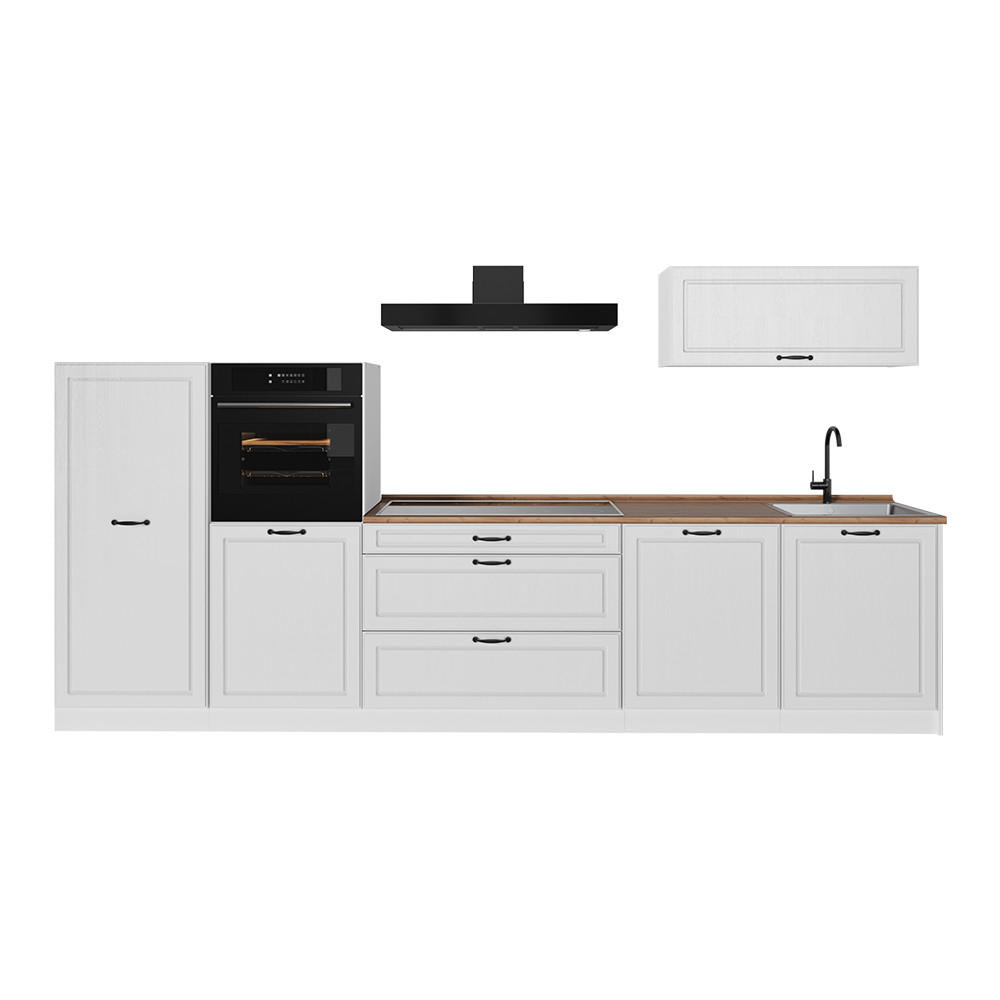 Vicco Küchenzeile Weiß, Weiß 340x143x60 cm