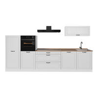 KUCHYNKA R-Line, Biely vidiecky dom/biely, 340 cm Goldkraft tammi työtaso - biela, kompozitné drevo (340/143/60cm) - Vicco