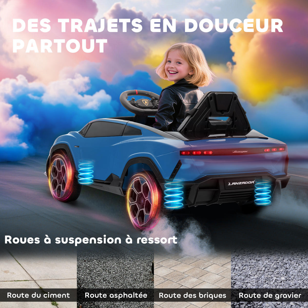 ELEKTRO-KINDERAUTO DE-13092 2 Motoren Blau - Blau, Kunststoff (101.5/49/43cm) - ComfortXL