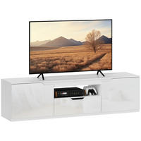 TV-SCHRANK Lowboard mit 2 Türen, Weiß - Weiß, Holzwerkstoff (160/43/38cm) - HOMCOM