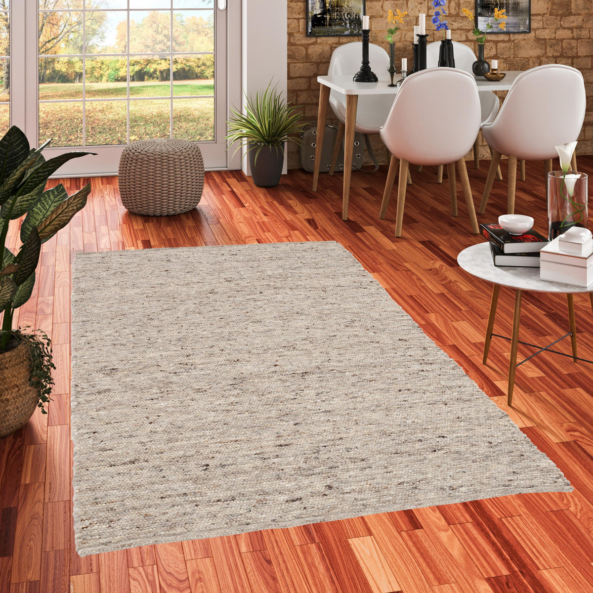 NATUR TEPPICH WOLLE ALASKA MELIERT - Braun, Textil (190/290cm) - Pergamon