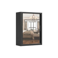 SCHIEBETÜRENSCHRANK - Milko 180 Schwarz - Schwarz, Holzwerkstoff/Metall (180/215/64cm) - Möblo