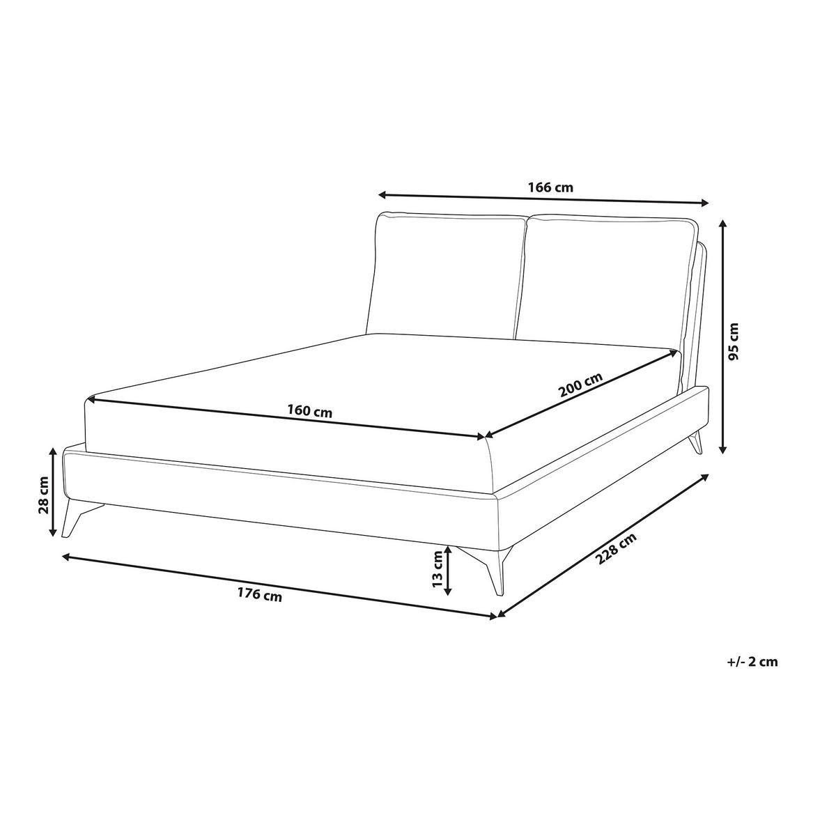 POLSTERBETT 160/200cm Orange Melle - Orange, Textil (160/200cm) - Beliani