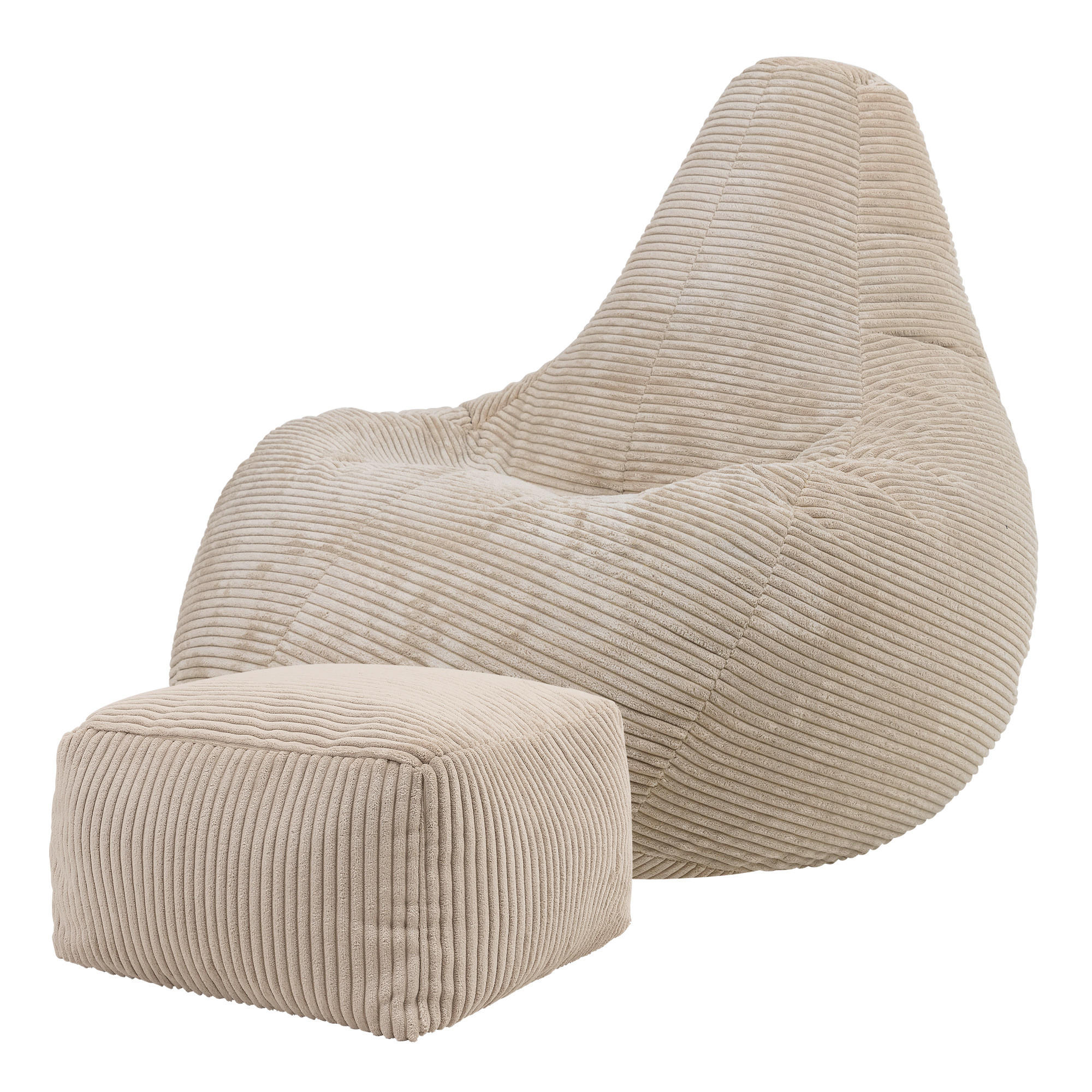 SITZSACK Dalton mit Hocker - Beige, Textil (90/73/84cm) - icon