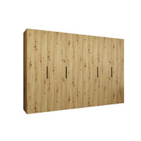DREHTÜRENSCHRANK 202/300/52 6-türig - Schwarz/Eiche Artisan, Holz (300/202/52cm) - MÖBEL KRYSPOL
