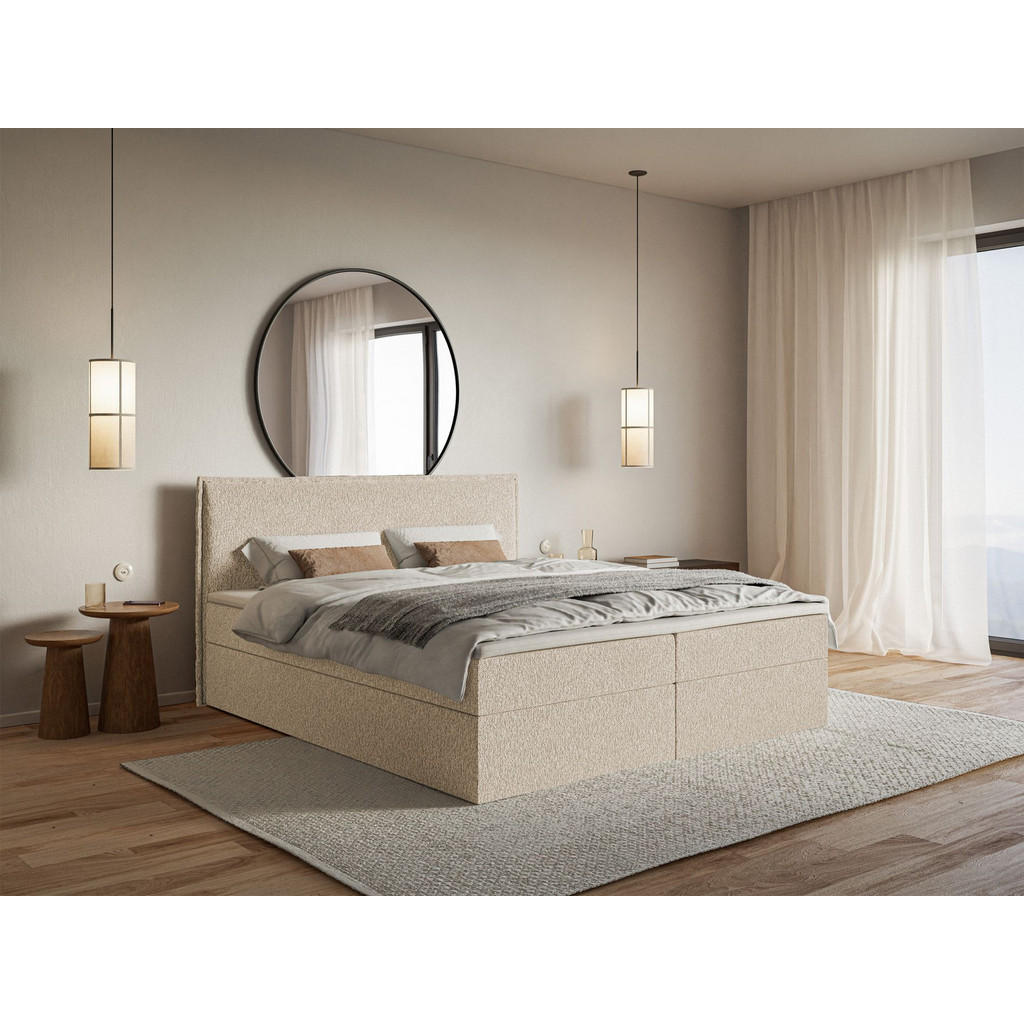 Thumbnail - Selsey Boxbett, Ecru, Textil, 2-Sitzer, Höhe ca. 15 cm, 140x200 cm, Schlafzimmer, Betten, Boxspringbetten