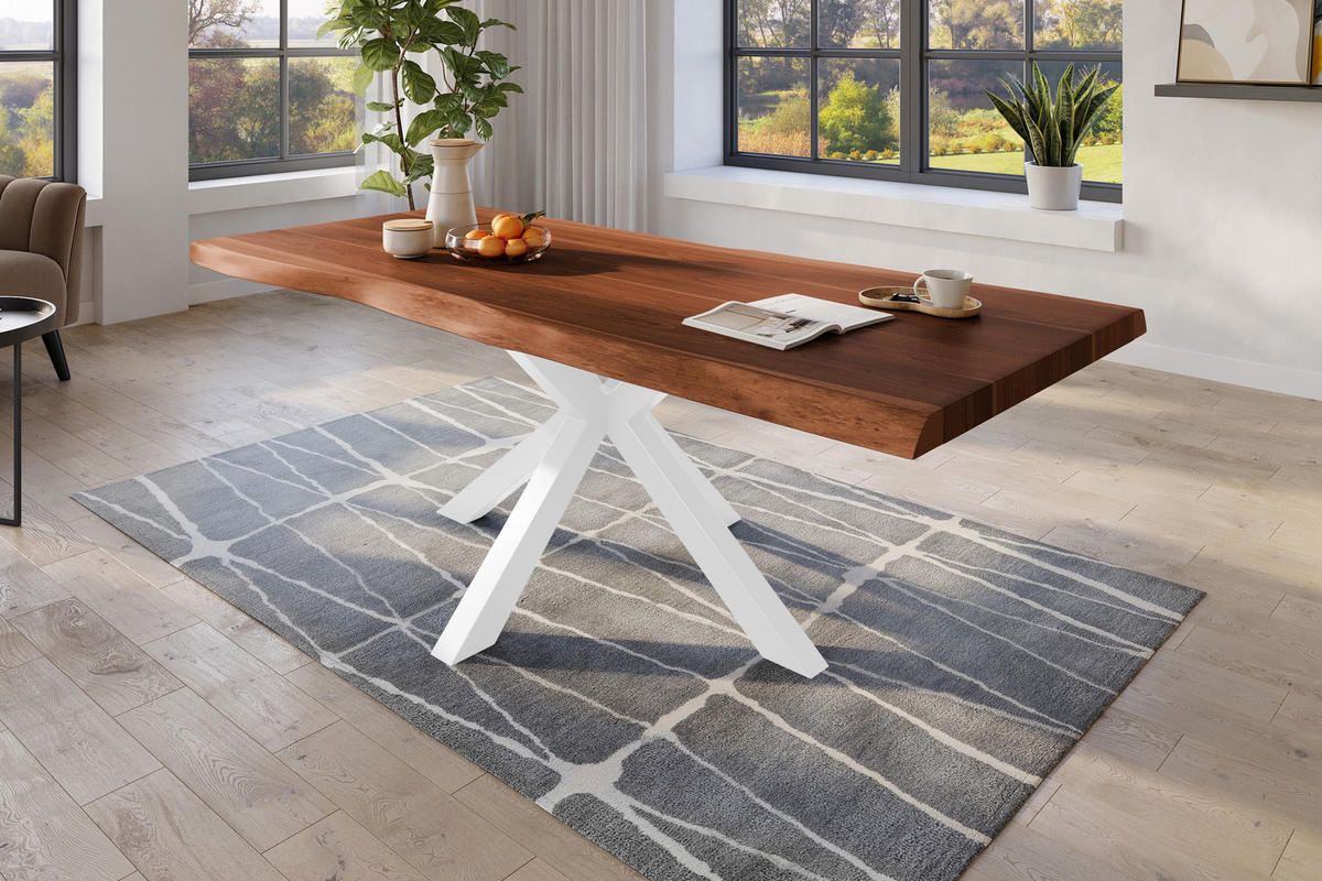 ESSTISCH TITAN - Braun/Weiß, Holz (110/220/79cm) - SAM