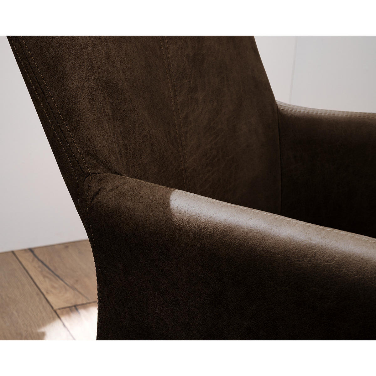 SESSEL - Antiklederlook - Graubraun, Textil (82/57/65cm) - home24