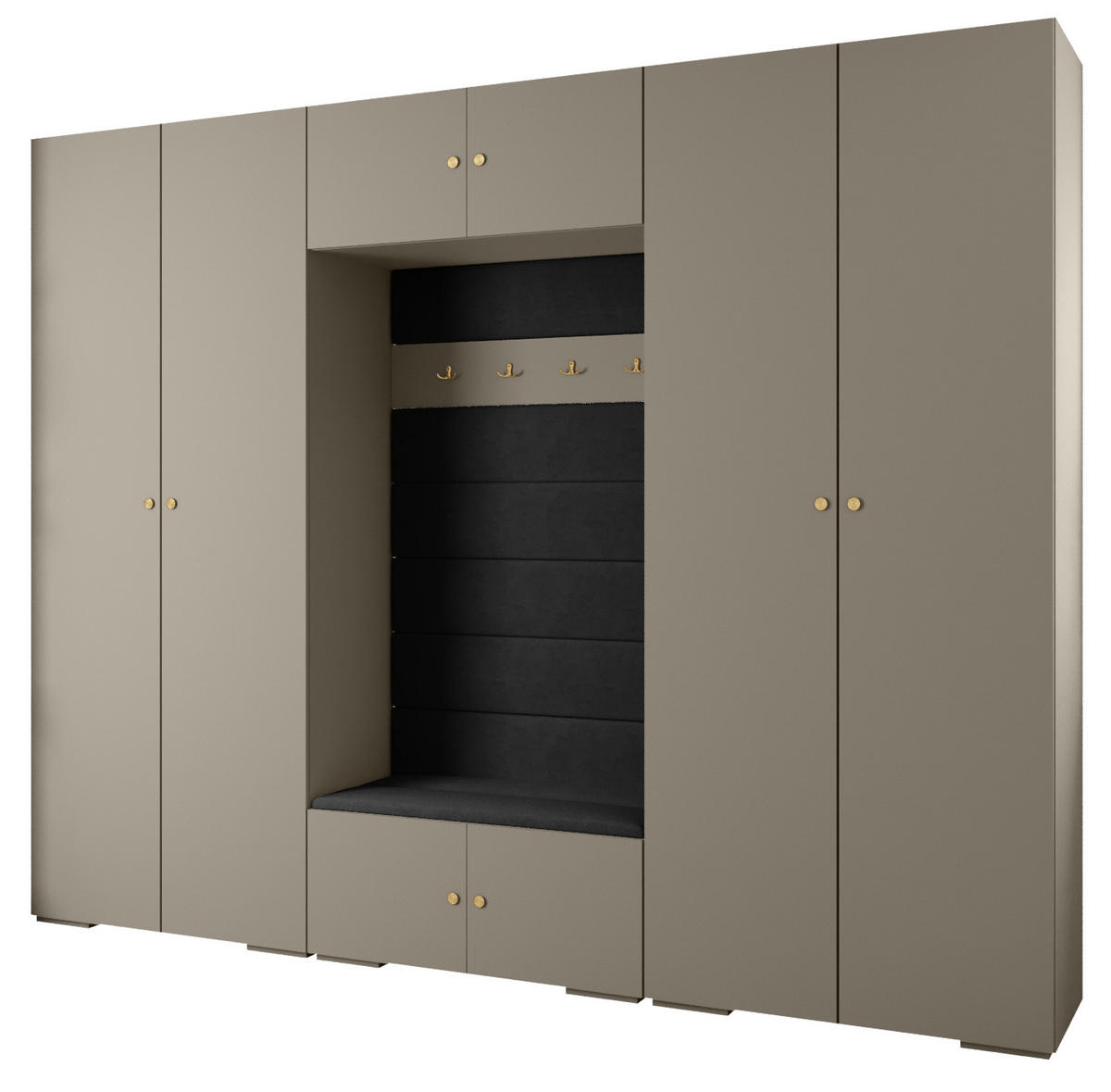 GARDEROBEN-SET 236,7/300/47 - Kaschmir/Goldfarben, Holz/Kunststoff (300/236.7/47cm) - Abiks Möbel