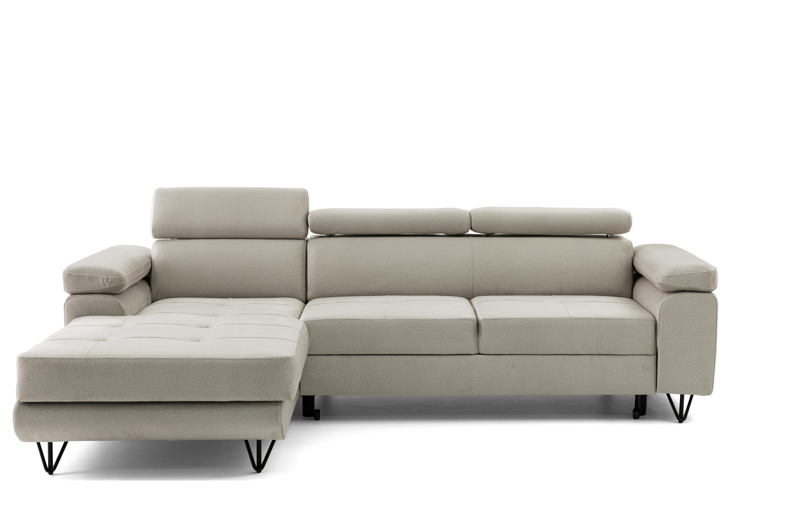 ECKSOFA NORIS L Beige mit Schlaffunktion Links - Beige, Holz/Textil (250/183cm) - Muffo