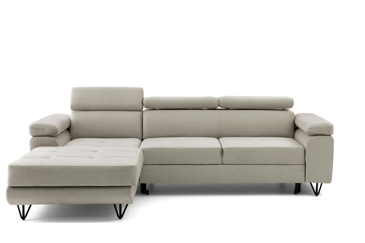 ECKSOFA NORIS L Beige mit Schlaffunktion Links - Beige, Holz/Textil (250/183cm) - Muffo