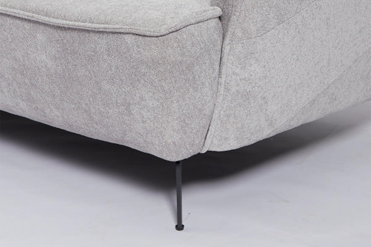DESIGNSOFA GARBO Grau Webstoff - Schwarz/Grau, Textil/Metall (280/92/158cm) - KAWOLA
