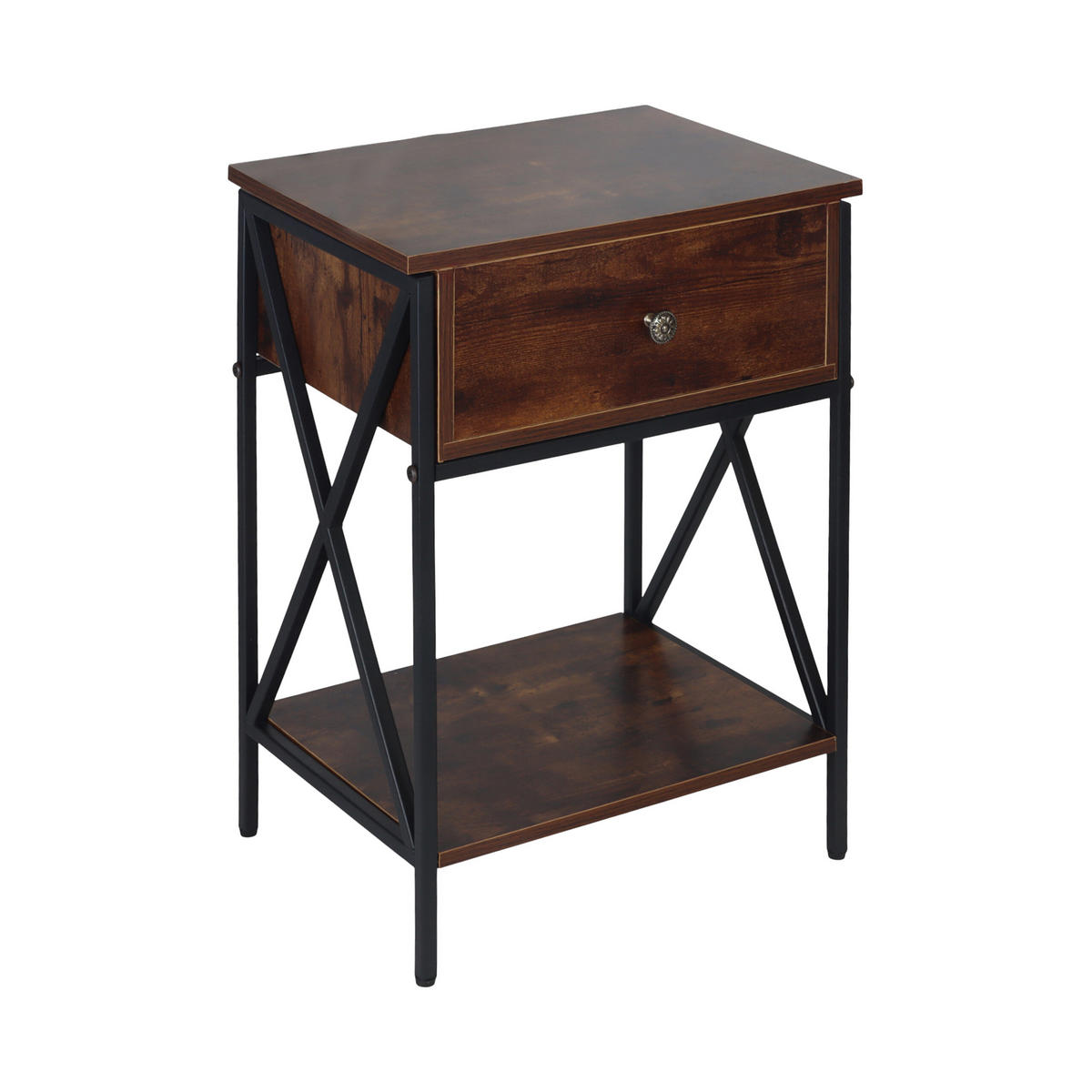 NACHTTISCH - Multicolor, Holzwerkstoff/Metall (40/55/30cm) - Relaxdays