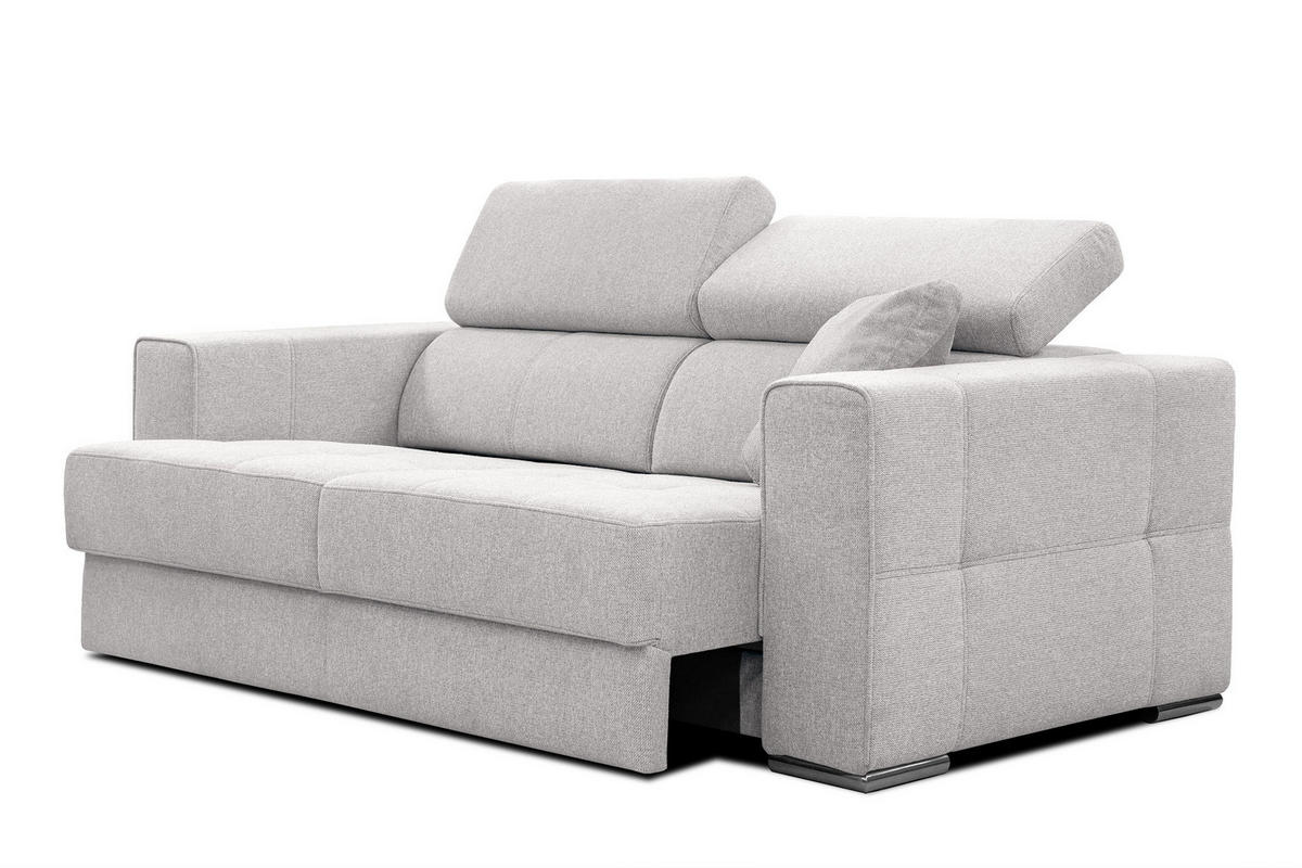 SOFA QUARTZ 3-Sitzer mit Ausziehsitz, creme - Creme, Holzwerkstoff/Textil (202/80/102cm) - Courtois Laville
