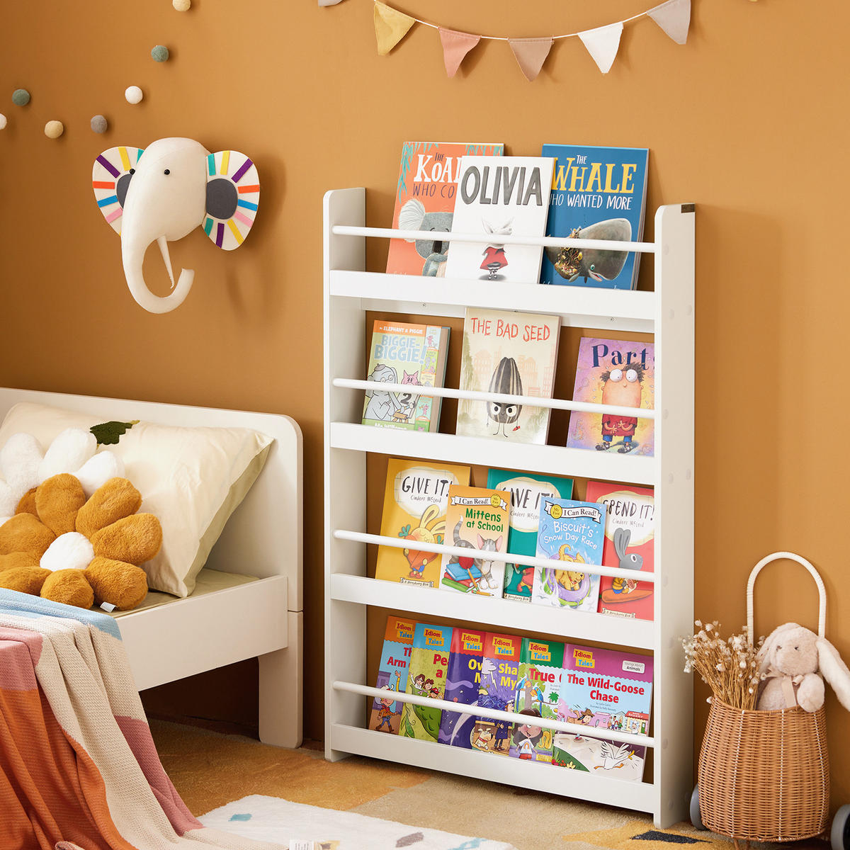 KINDERREGAL Weiß - Weiß, Holz/Holzwerkstoff (80/118/12cm) - SoBuy