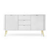 SIDEBOARD Zova Weiß mit goldenen Beinen 168 cm - Goldfarben/Weiß, Holzwerkstoff/Metall (168/87/39cm) - Selsey