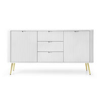 SIDEBOARD Zova Weiß mit goldenen Beinen 168 cm - Goldfarben/Weiß, Holzwerkstoff/Metall (168/87/39cm) - Selsey