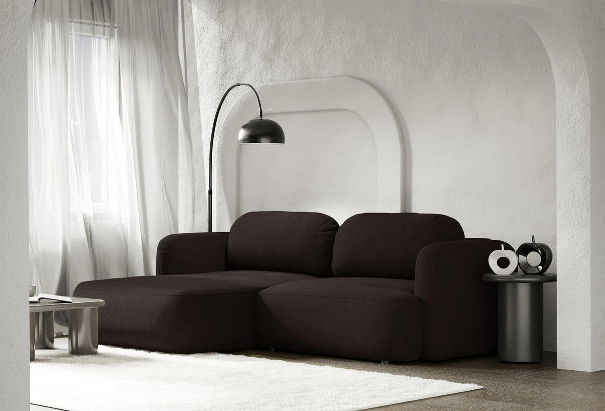 ROHOVÁ SEDAČKA Tvoya hnědá žinylka - černá/hnědá, textil/plast (267/175cm) - Selsey