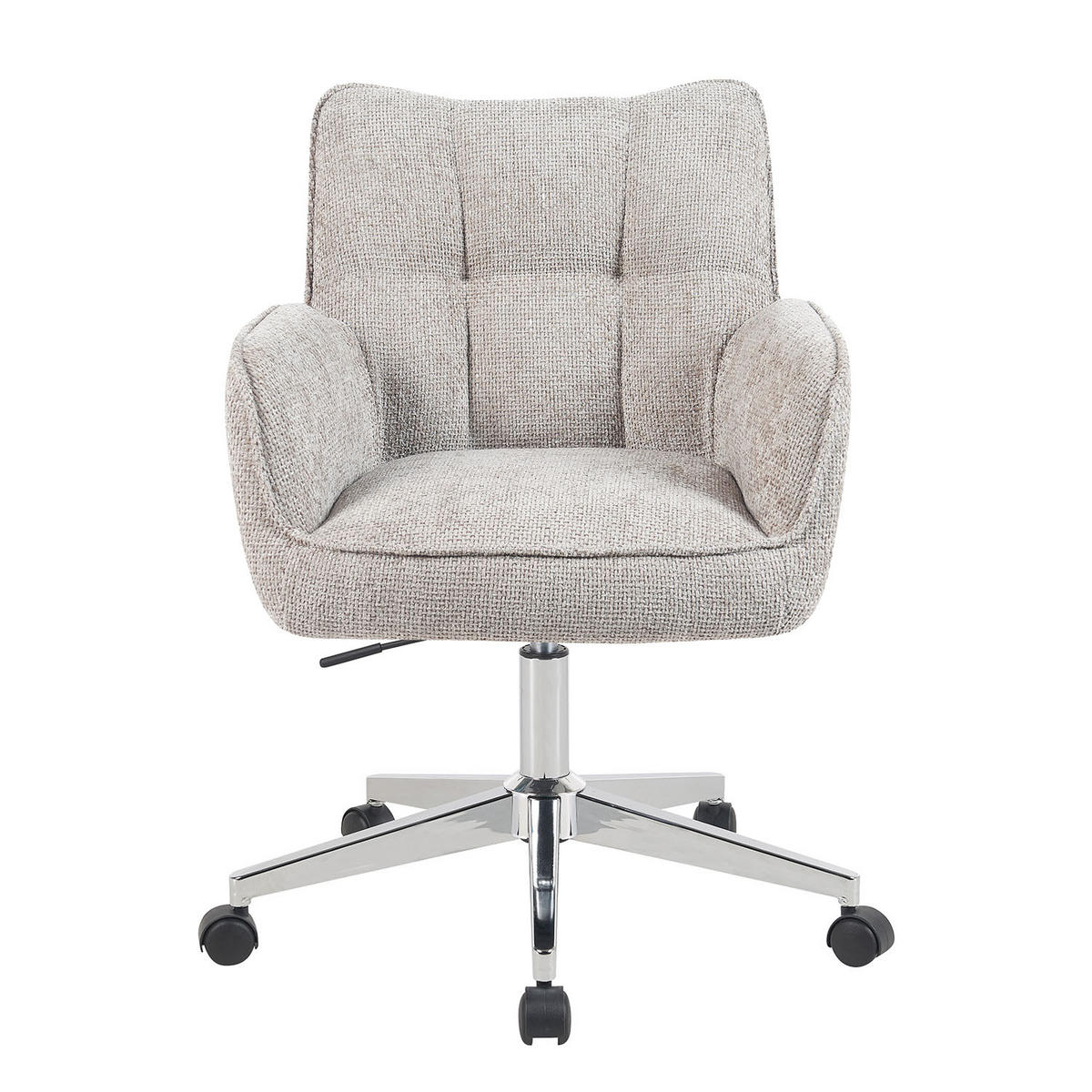 BÜROSTUHL Mika-Tabea - Chromfarben/Hellgrau, Textil/Metall (59/81/66cm) - DUBI Möbel