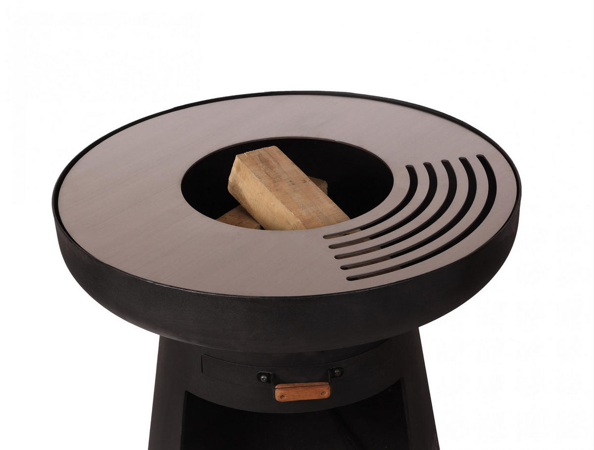 HOLZKOHLEGRILL Feuerschale Schwarz inkl. Schutzhülle - Schwarz, Metall (60/90/60cm) - Purline