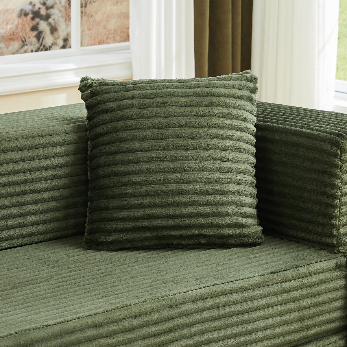 SCHLAFSOFA DE-34899 quadratisch mit Bettfunktion Grün - Grün, Textil (200/60/76cm) - ComfortXL