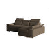 ECKSOFA mit Schlaffunktion Luka L Twist 06 - Braun - Rechts - Silberfarben/Braun, Holzwerkstoff (260/168cm) - Möblo