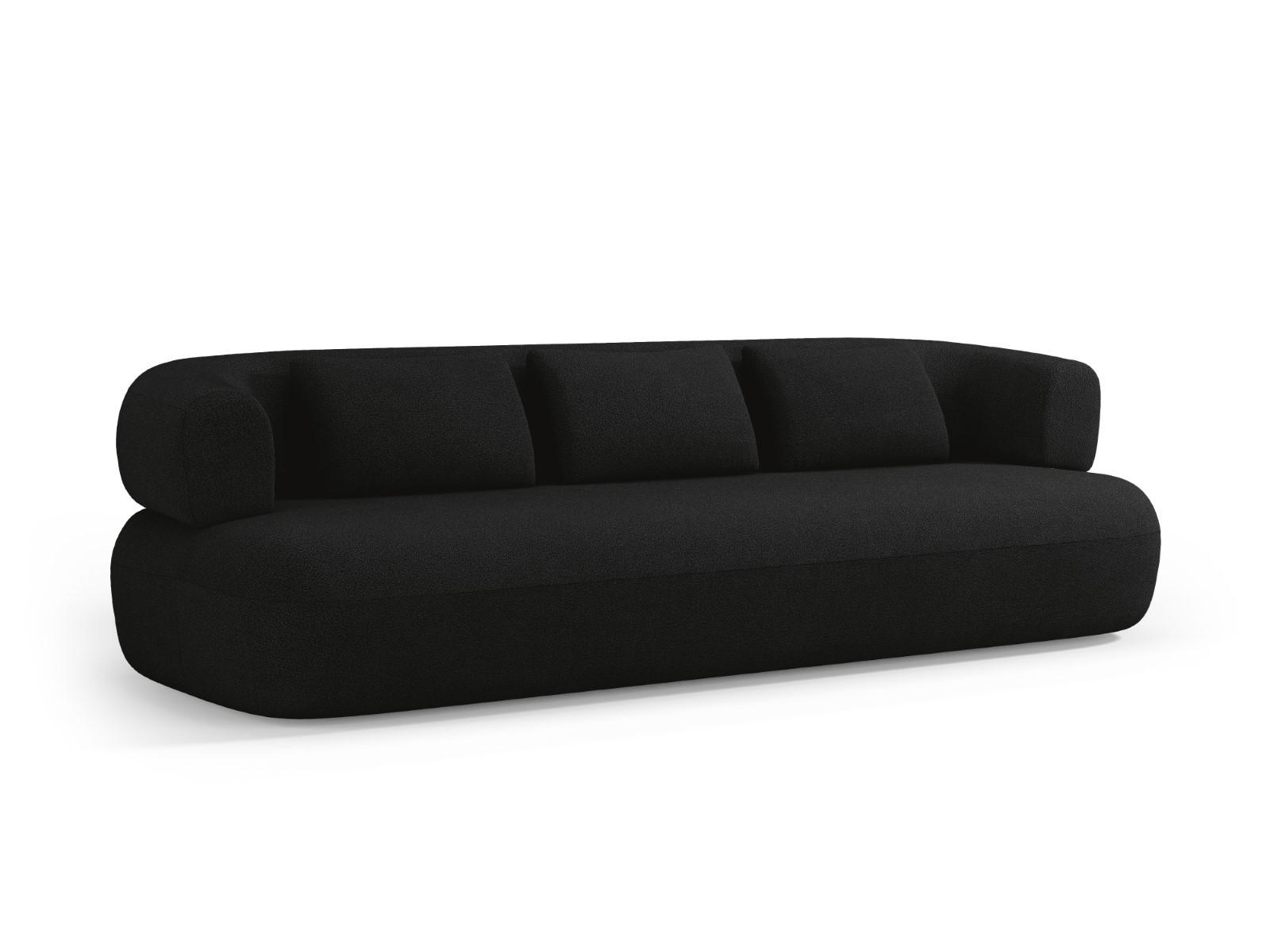 SOFA Jenny aus Boucle schwarz 4 Sitzplätze - Schwarz, Textil (90/73/226cm) - Micadoni