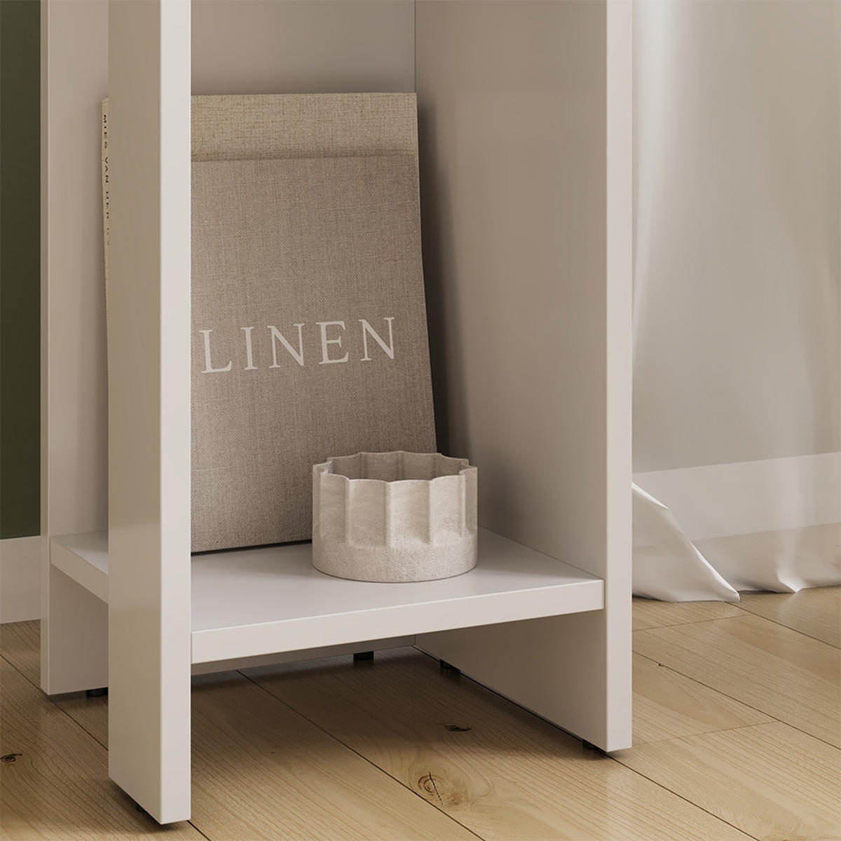 NACHTTISCH Lenar Weiß 27 x 60 cm 2er-Set - Weiß, Holzwerkstoff (27/60/25cm) - Vicco