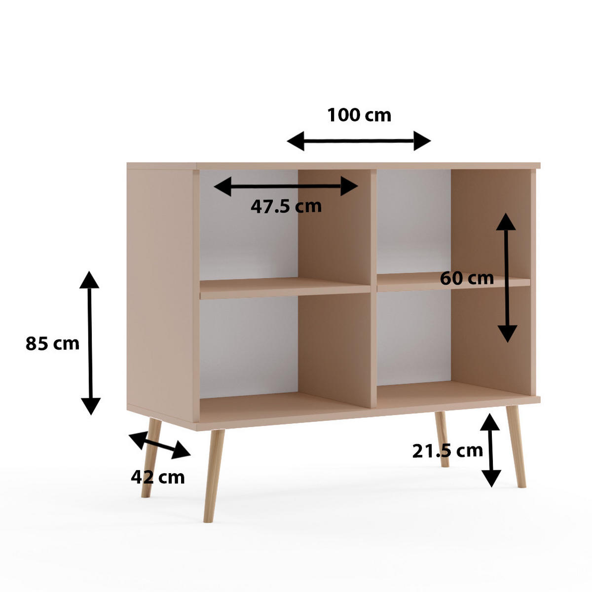 KOMMODE Ikon 100 Weiß, Türkommode - Weiß, Holzwerkstoff (100/85/42cm) - Bettso