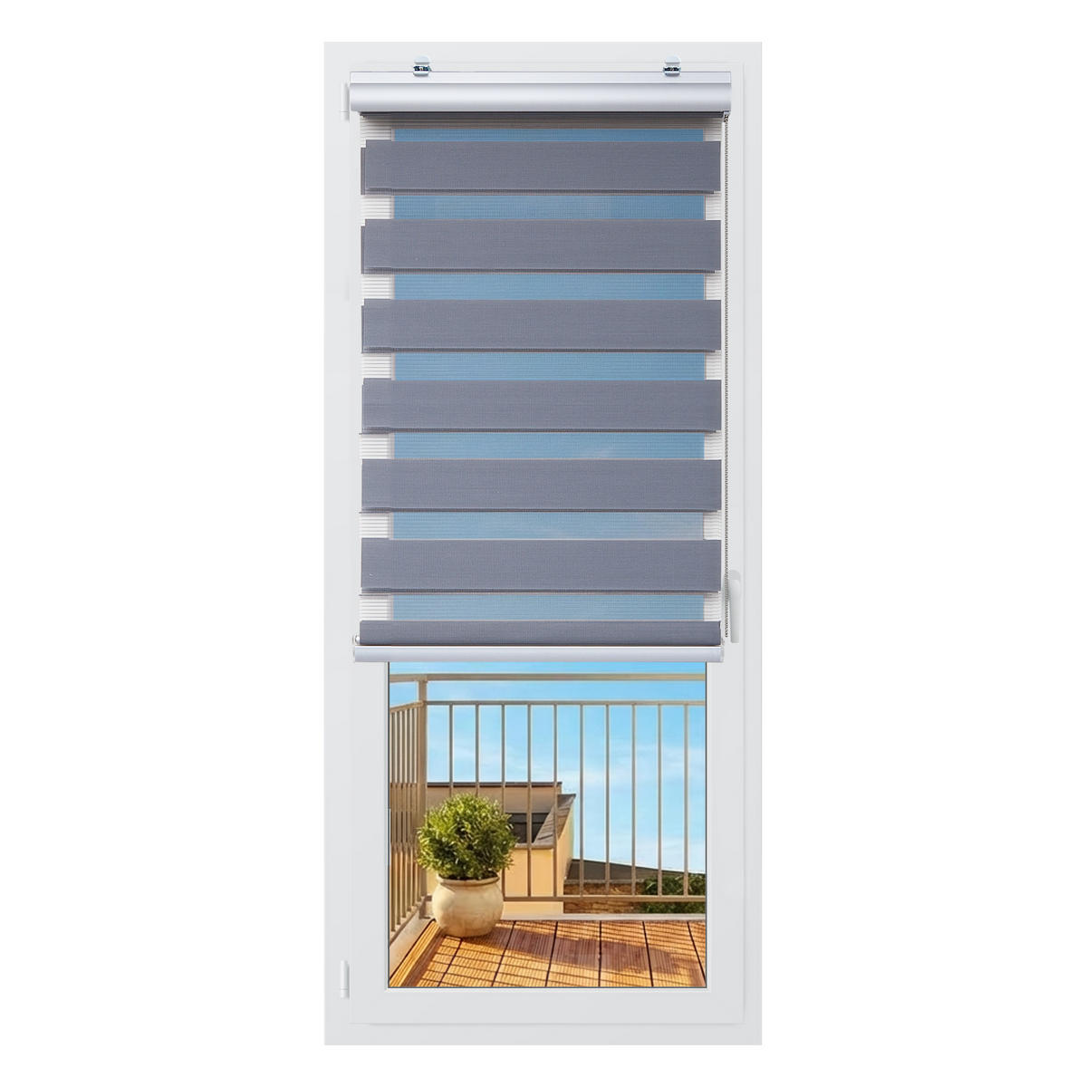 VERDUNKELUNGSROLLO Moon Plus Easyfix Grau 60x180 - Grau, Kunststoff (60/180/1cm) - STORESDECO