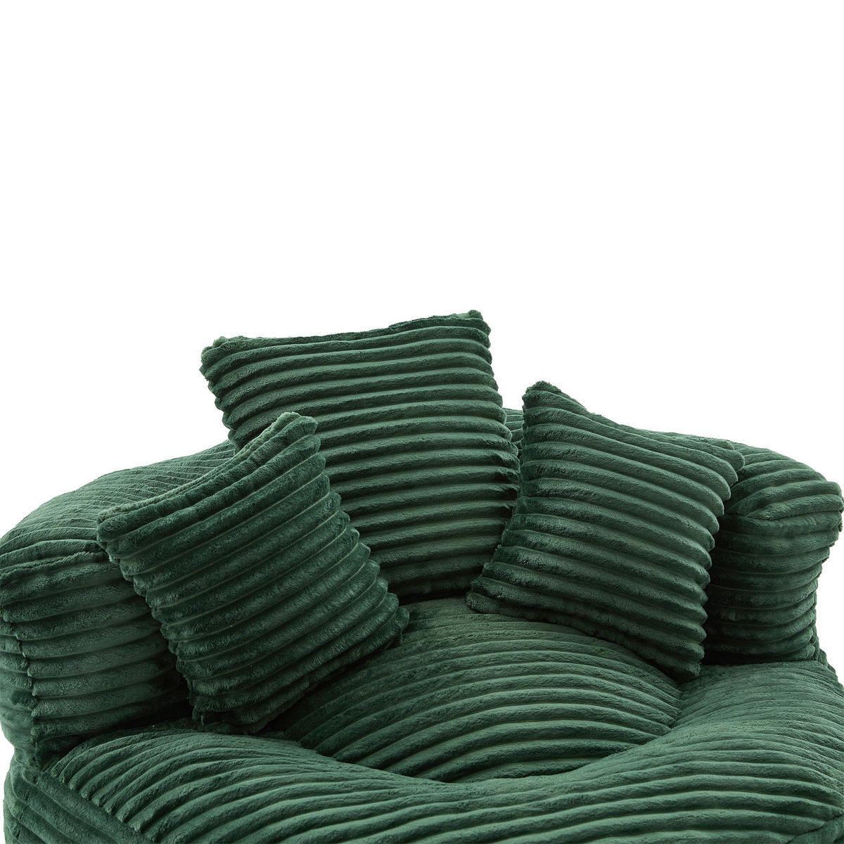 SITZSACK Cord,Sofa mit 3 extra Kopfkissen,Grün - Grün, Textil (108/52/108cm) - LVHOM