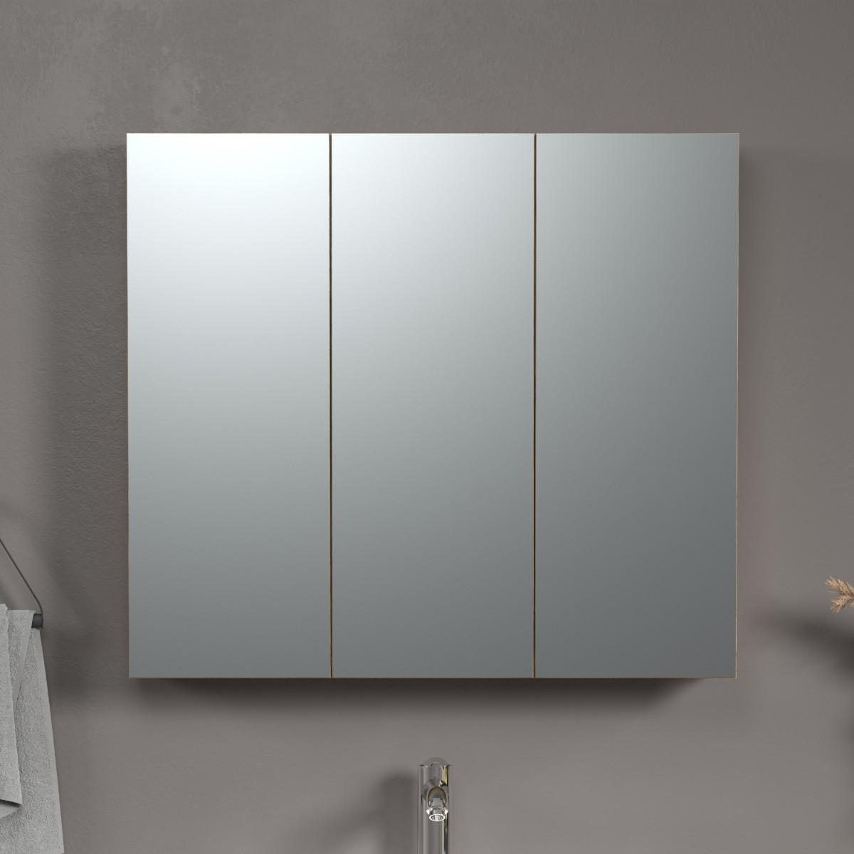 SPIEGELSCHRANK PureBliss Eiche Dekor - Eichefarben, Holzwerkstoff (90/80/20cm) - Trendteam