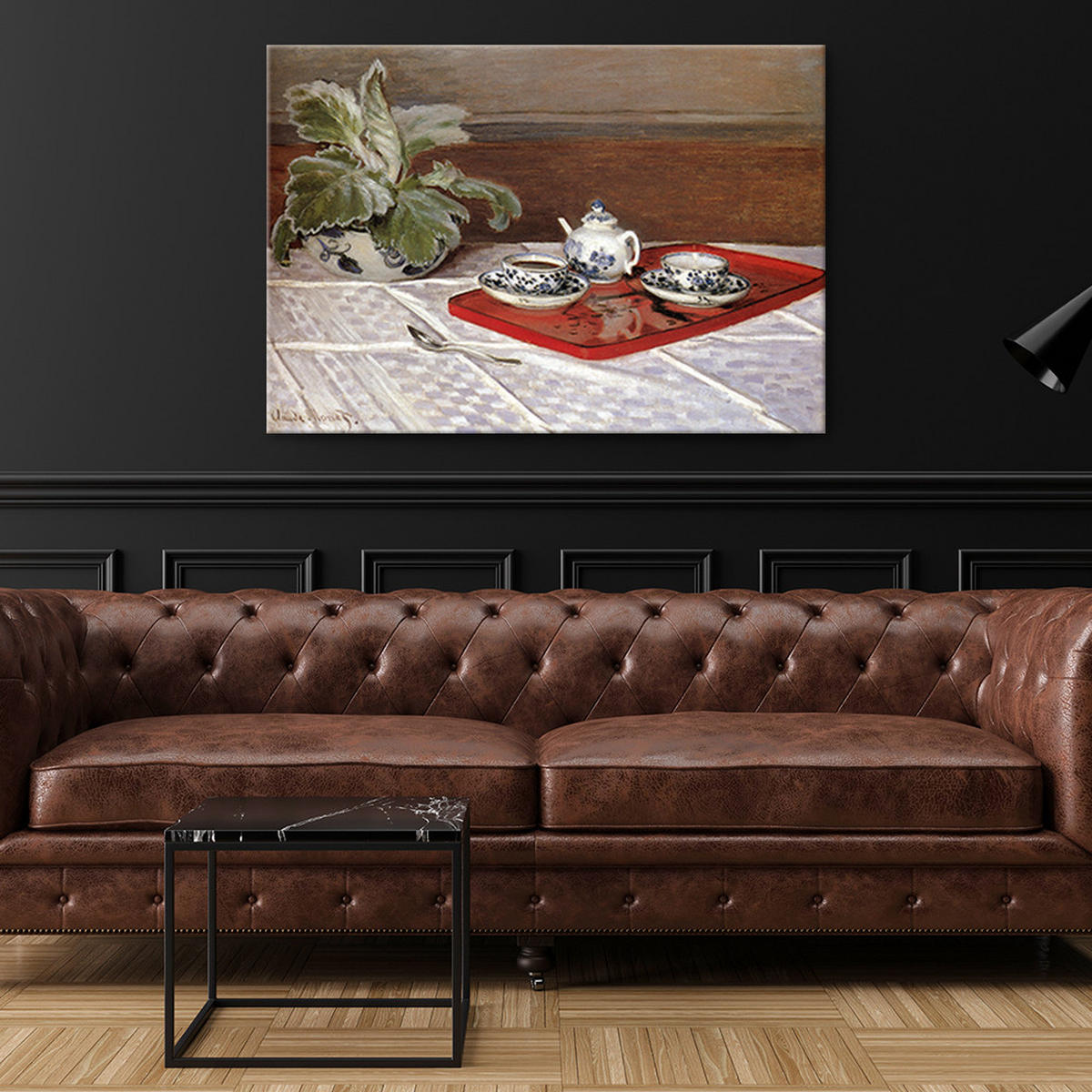 WANDBILD stillleben teeservice claude monet - Multicolor, Textil (60/40cm) - Feeby