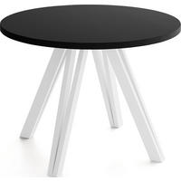 ESSTISCH Ravero rund, Schwarz 100/100/77 cm - Schwarz/Weiß, Holz/Holzwerkstoff (100/100/76.5cm) - WFL GROUP