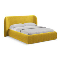 POLSTERBETT mit Bettkasten und Lattenrost 190x215 Gelb - Currygelb/Gelb, Kunststoff/Textil (140/200cm) - Makamii