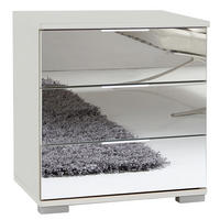 NACHTKONSOLE Easy Plus weiß / Spiegel 52 / 38 / 56cm - Weiß/Grau, Holz/Holzwerkstoff (52/56/38cm) - Wimex