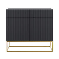 KOMMODE Veldio Schwarz mit goldenem Metallgestell 100 cm - Goldfarben/Schwarz, Holzwerkstoff/Metall (100/90/38cm) - Selsey