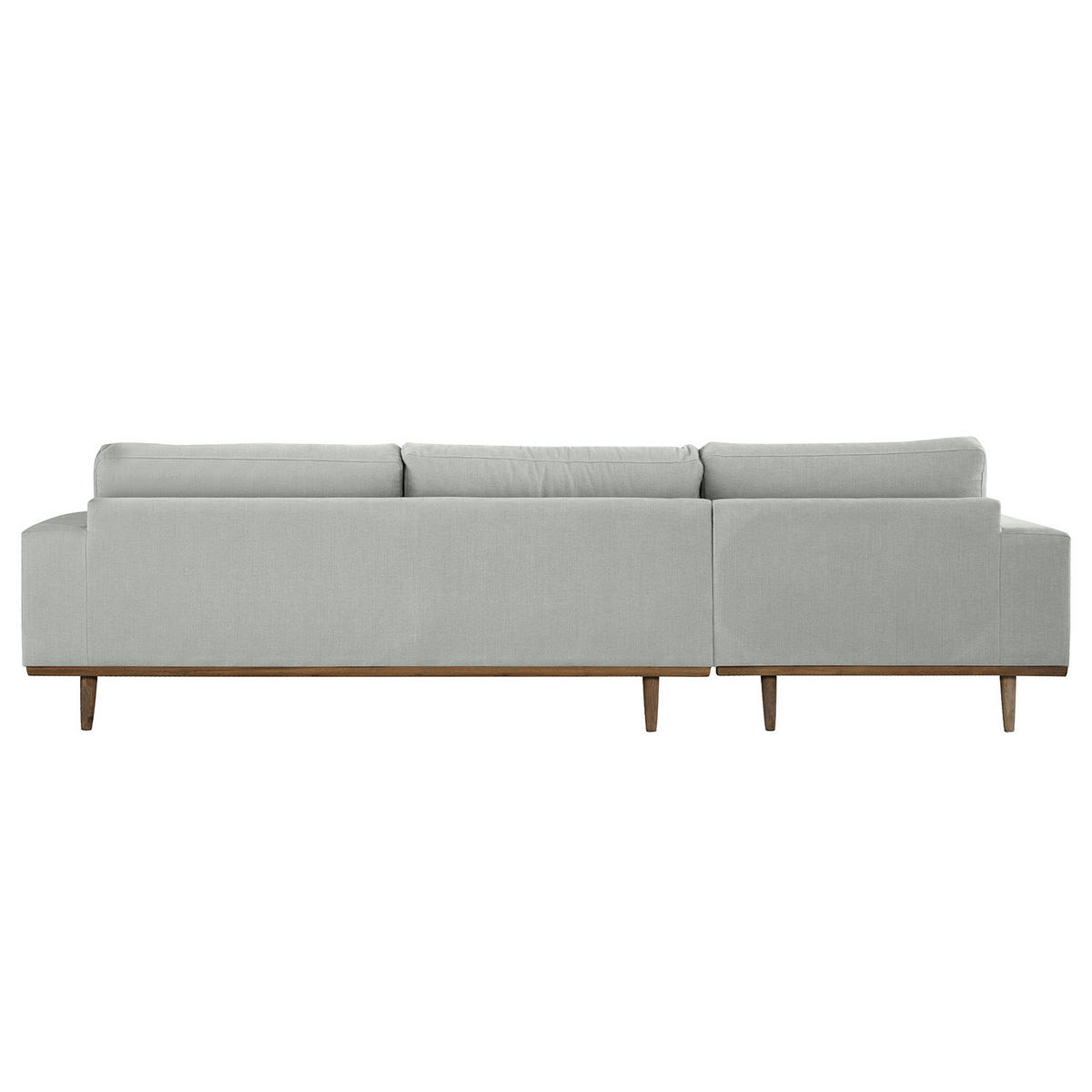 ECKSOFA mit Longchair - Eichefarben/Grau, Naturmaterialien/Eichenholz (281/153cm) - home24