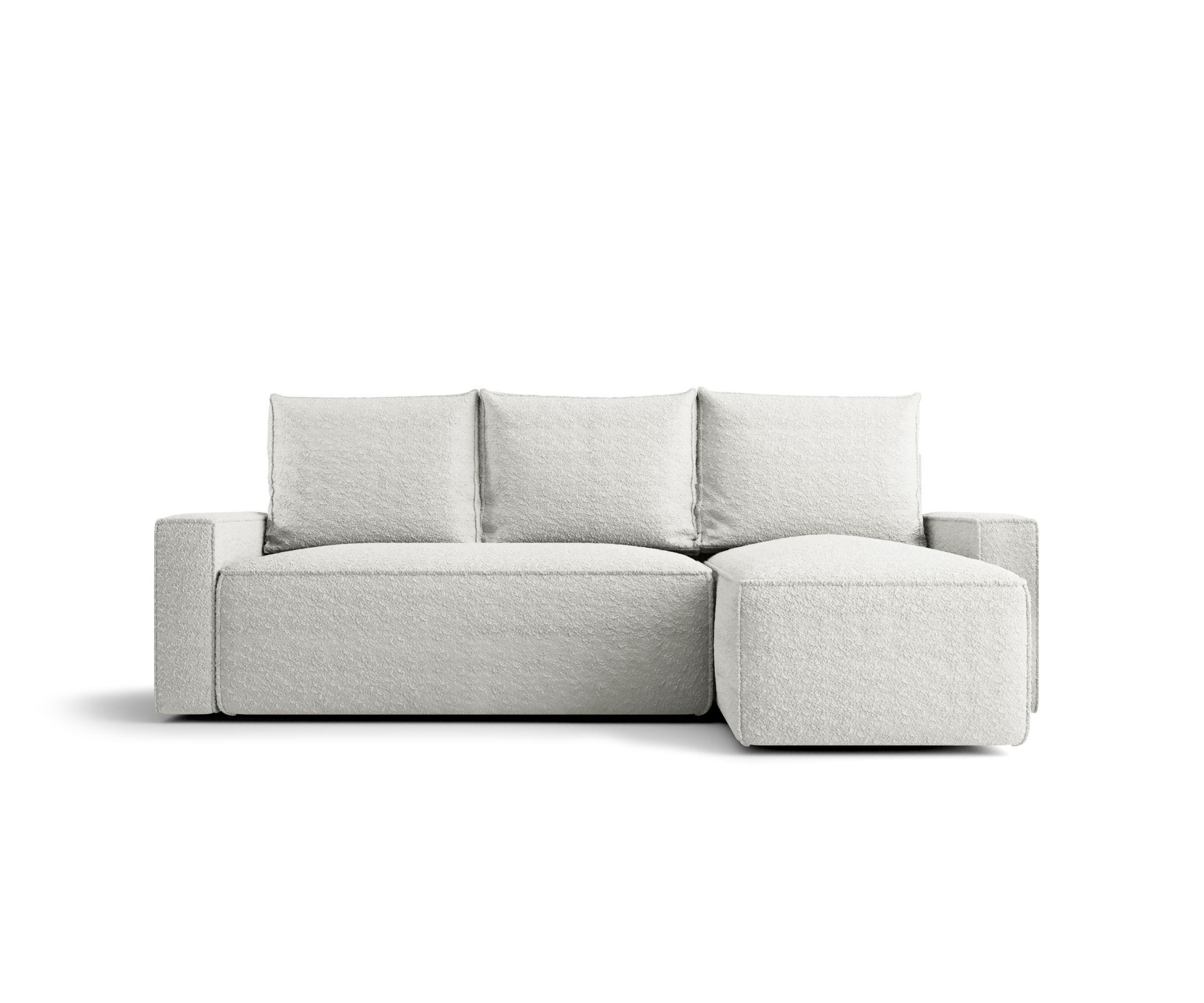 ECKSOFA mit Schlaffunktion SAVIO Quelle 01 Rechts - Weiß, Textil (232/140cm) - Bedante