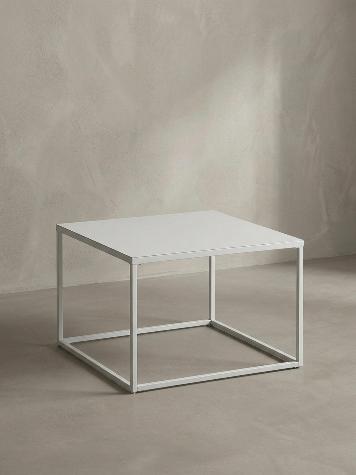 COUCHTISCH Weiß Metall Industrial 60x60x40 cm, Quadratisch - Weiß, Metall (60/60/40cm) - KADIMA DESIGN