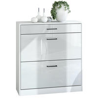 SCHUHSCHRANK Elvas Front in Weiß Hochglanz - Weiß Hochglanz, Holzwerkstoff (89/95.5/27cm) - Vladon