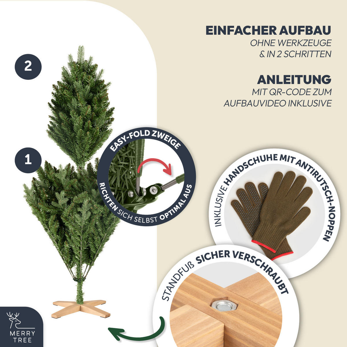 WEIHNACHTSBAUM aus PE & PVC Mix, 120 cm - Grün, Kunststoff (120cm) - Merry Tree